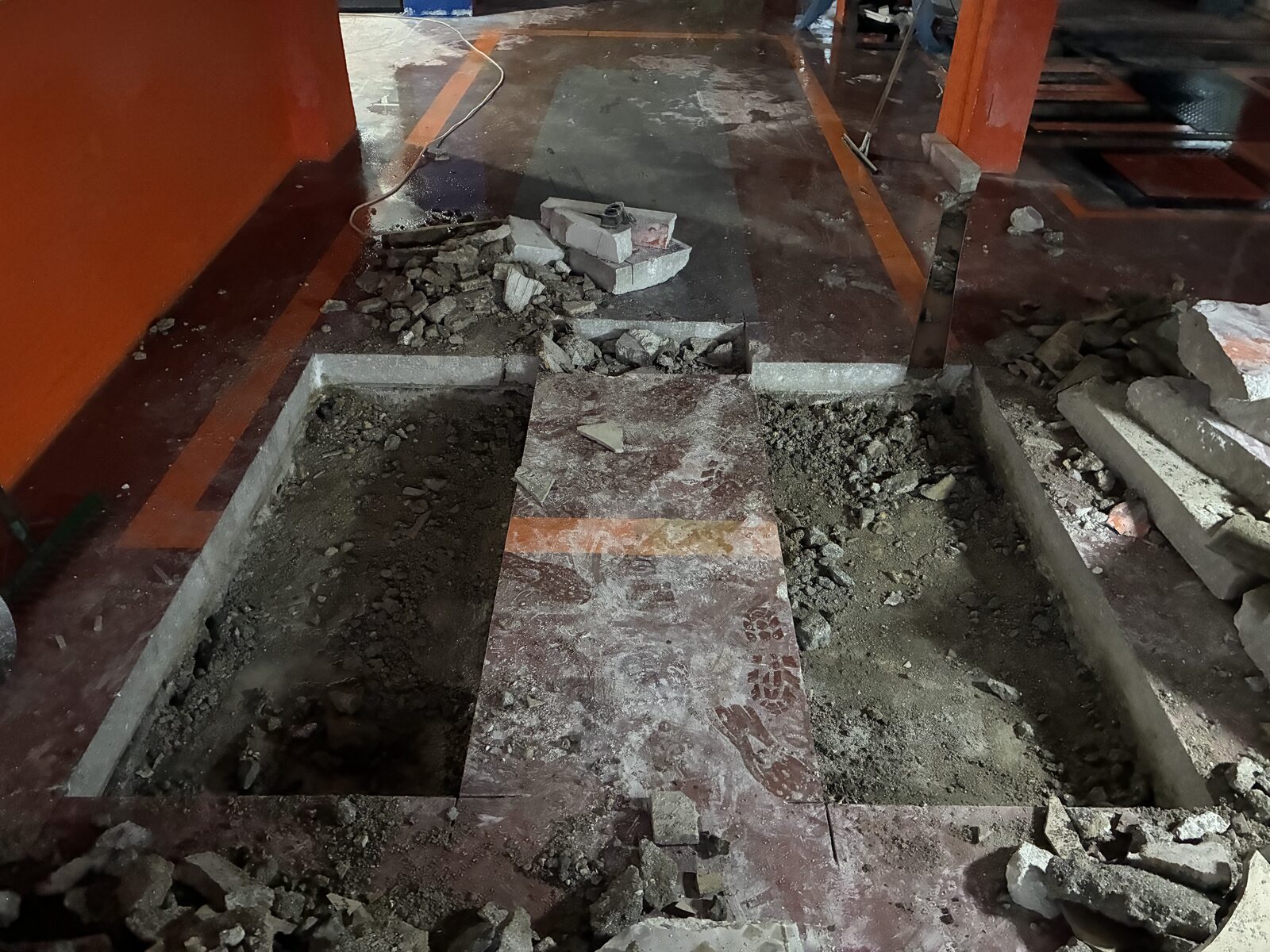 Saha betonunun kırılarak kaldırılması